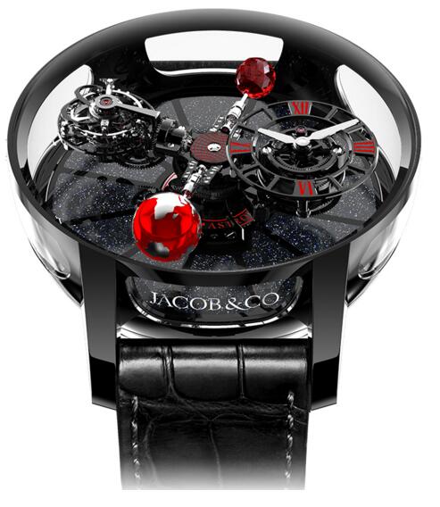 Review Jacob & Co AT100.95.KR.SD.B. Astronomia Tourbillon Black Ceramic Black & Red Movement Replica watch - Click Image to Close